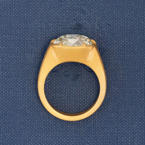 6.17ct Old Mine Cut Diamond Collet Solitaire, GIA