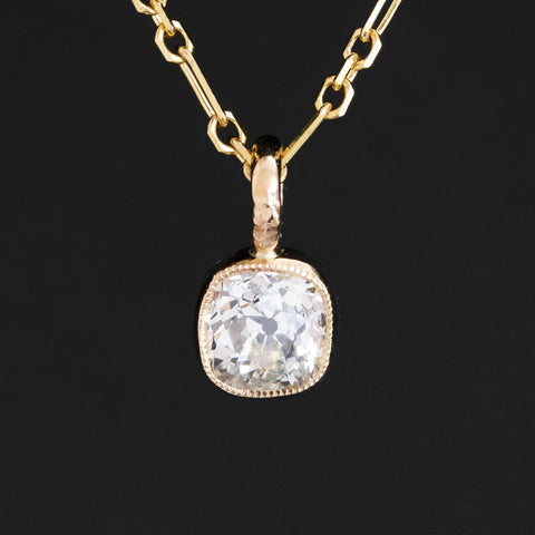 .62ct Old Mine Cut Diamond Bezel Pendant
