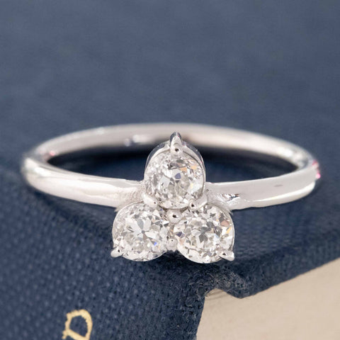 .63ctw Old European Cut Diamond Trilogy Ring