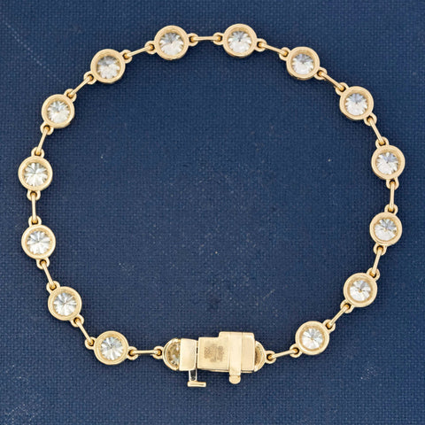 6.50ctw Old European Cut Diamond Bezel Bar Link Tennis Bracelet