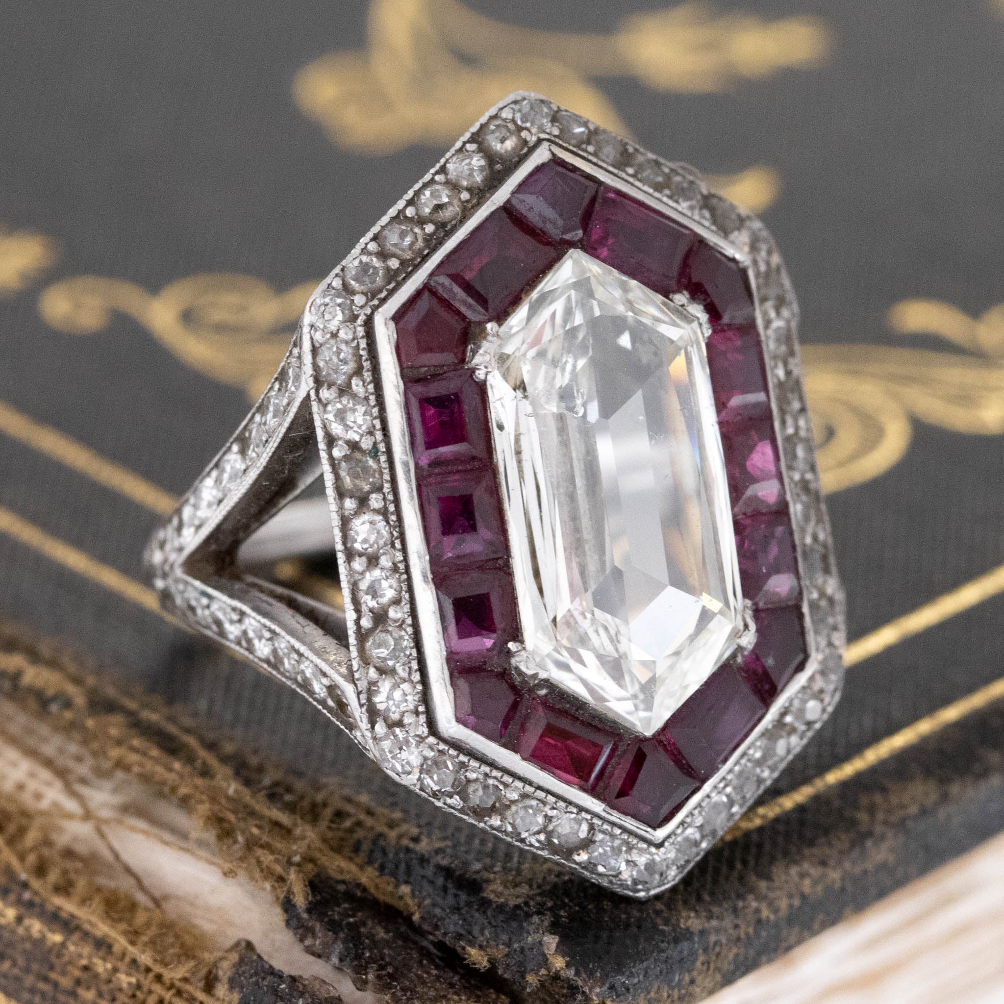 Victorian Diamond Ruby Ring