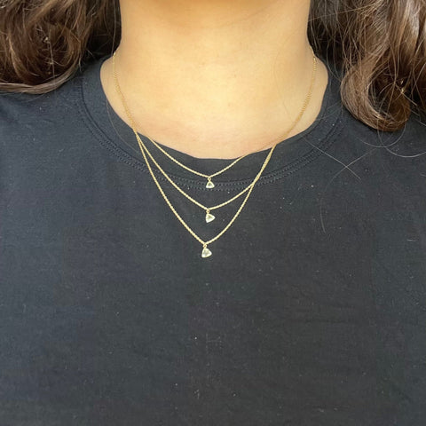 .67ctw Triangle Rose Cut Diamond Triple Strand Necklace