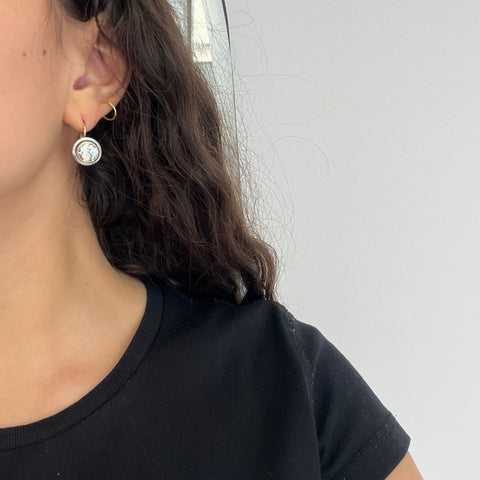 6.81ctw Antique Old European Cut Diamond Dormeuse Bezel Earrings