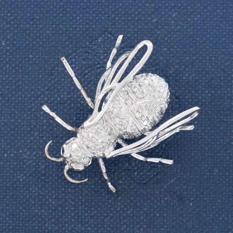.68ctw Vintage Diamond & Sapphire Bee Brooch