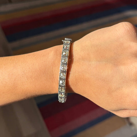 6.94ctw French Cut Diamond Bangle