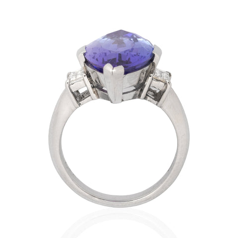 7.04ctw Vintage Tanzanite & Diamond Ring