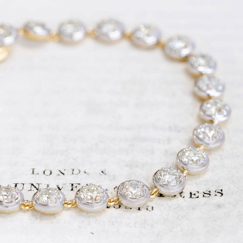 7.07ctw Old European Cut Diamond Collet Bracelet