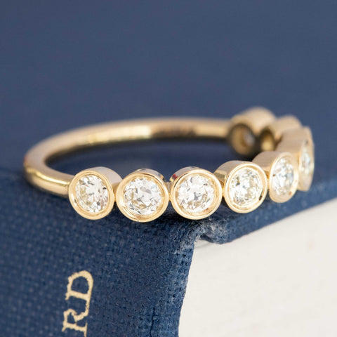.71ctw Petite Old European Cut Diamond Half-Hoop Band