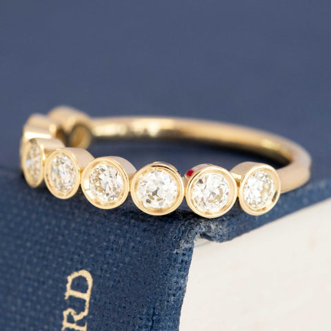 .71ctw Petite Old European Cut Diamond Half-Hoop Band