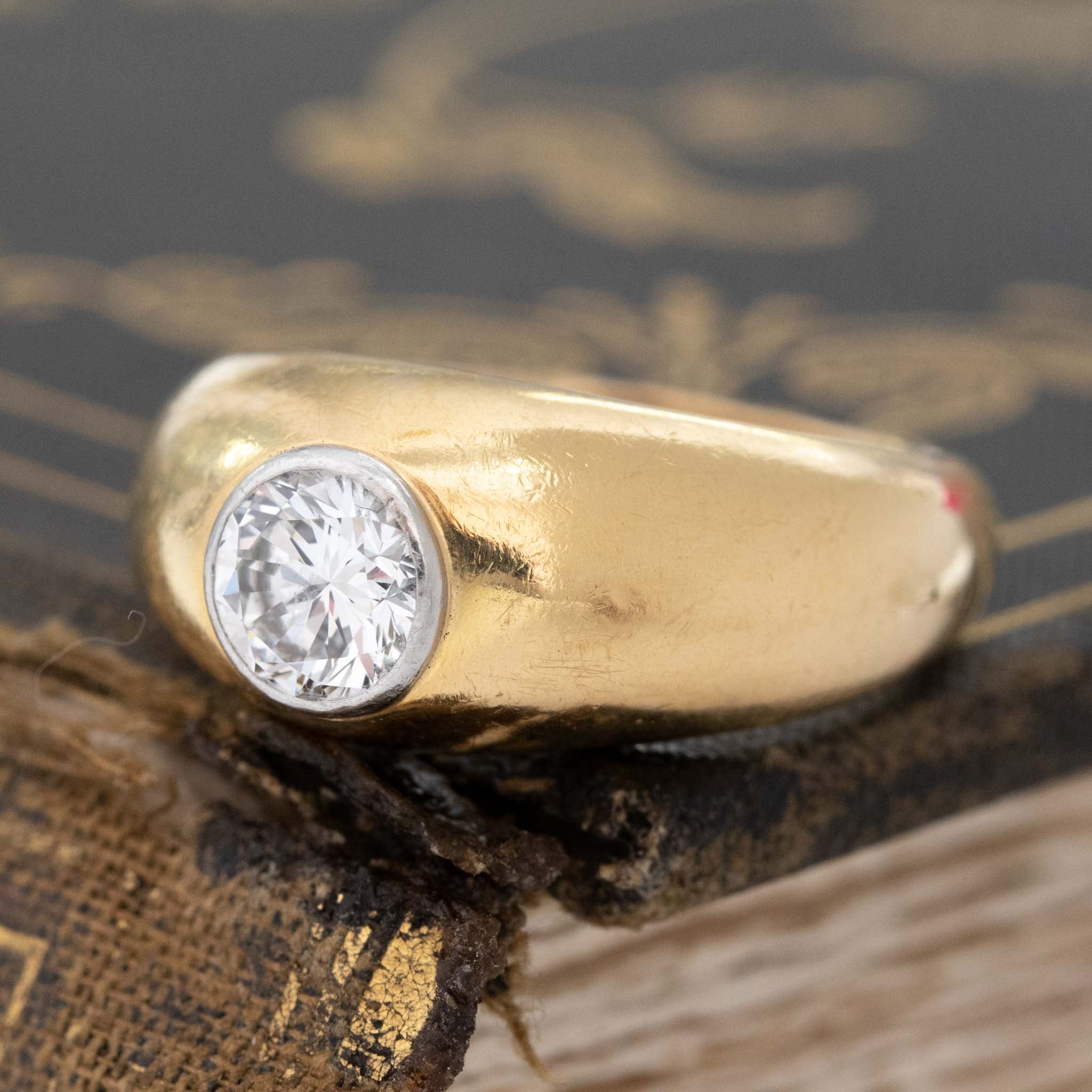 .74CT ROUND BRILLIANT CHUNKY BEZEL RING