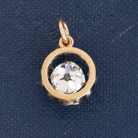 .76ct Antique Old Mine Cut Diamond Collet Pendant/Charm
