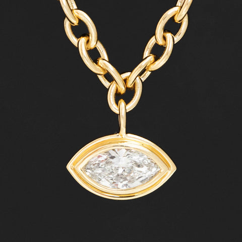 .75ct Vintage Marquise Cut Diamond Necklace