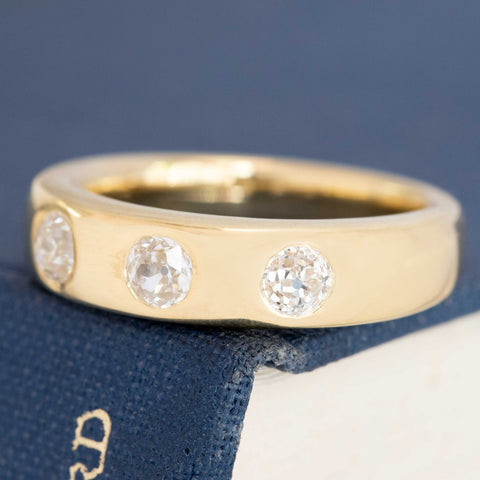 .75ctw Old European Cut Diamond 3-Stone Band