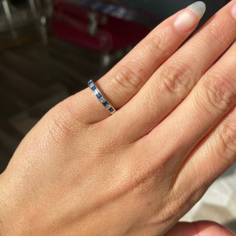 .75ctw Sapphire & Diamond Half-Eternity Band