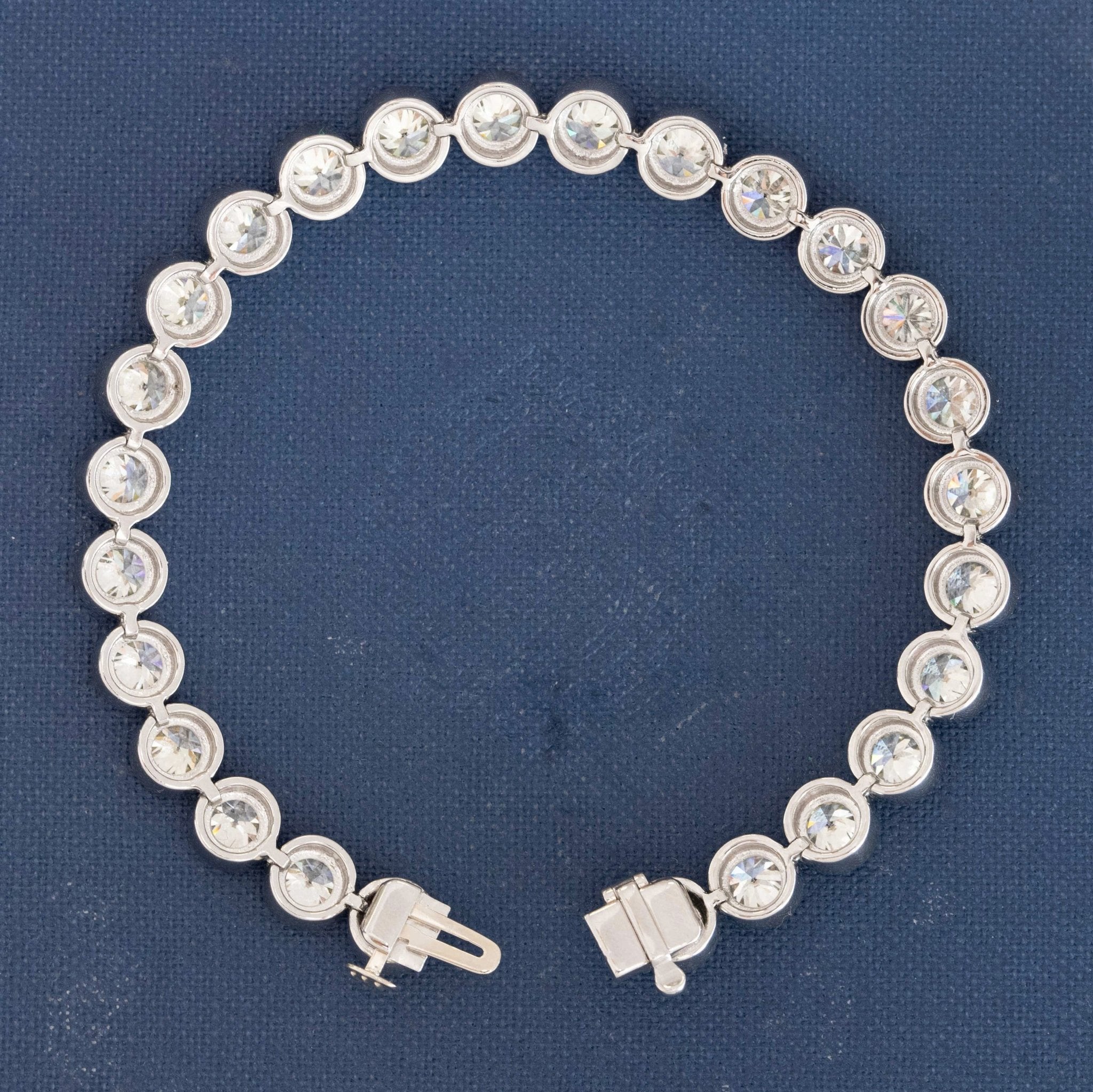 Jewels by Grace diamond tennis bracelet, antique cut, bezel set
