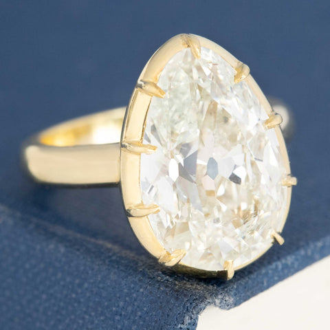 8.04ct Pear Cut Diamond Collet Solitaire, IGI J SI2