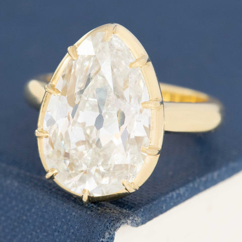 8.04ct Pear Cut Diamond Collet Solitaire, IGI J SI2
