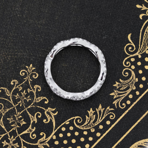 0.80ctw round diamond crossover twist eternity band in 18kt white gold – alternate view 5