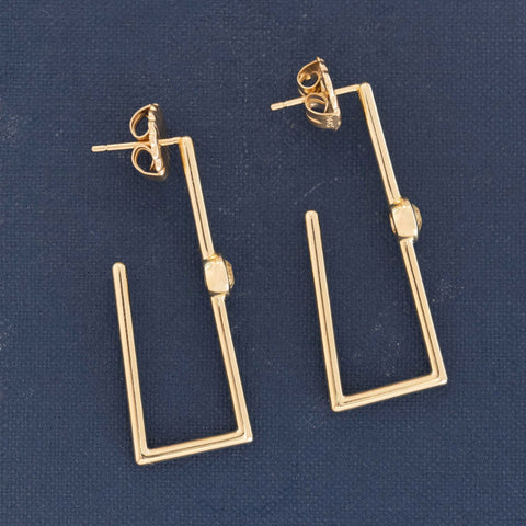 .80ctw Old European Cut Diamond Geometric Drop Hoops