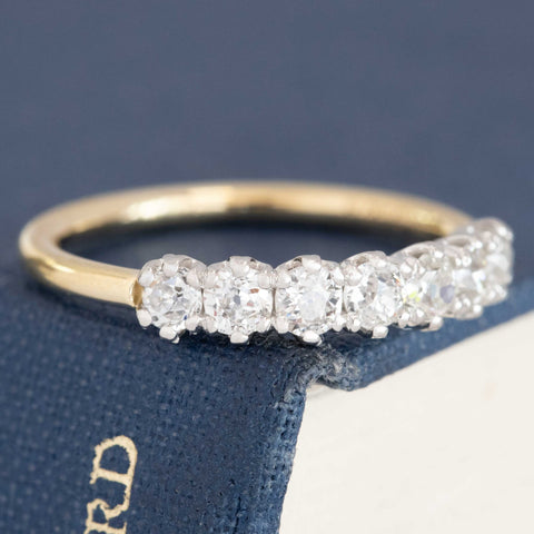 .82ctw Petite Old Mine Cut Diamond 7-Stone Band