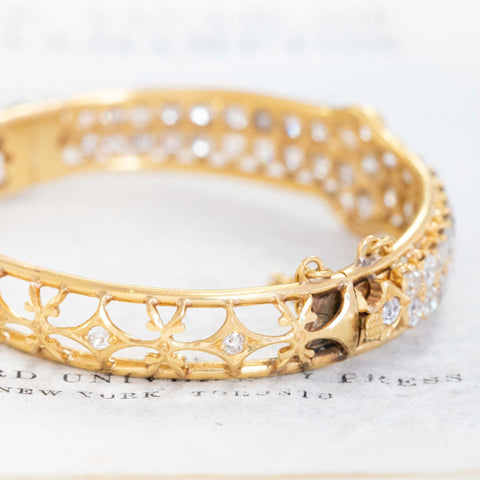 8.30ctw Victorian Old European Cut Diamond Cluster Bangle