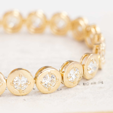 8.36ctw Old European Cut Diamond Compass Bezel Bracelet
