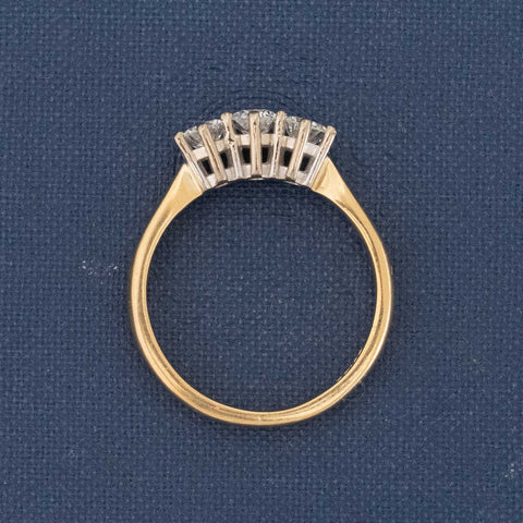 .84ctw Antique Old European Cut Diamond Trilogy Ring, English