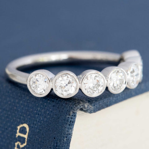 .84ctw Petite Old European Cut Diamond Half-Hoop Band