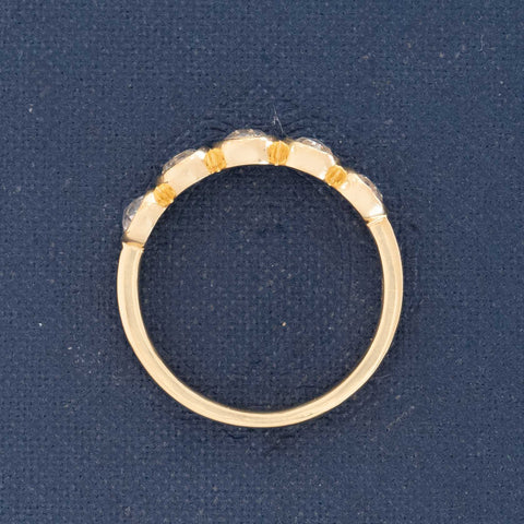 .85ctw Rose Cut Diamond 5-Stone Bezel Band