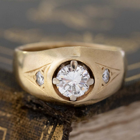 .86ctw Round Brilliant Cut Diamond Chunky Trilogy Ring