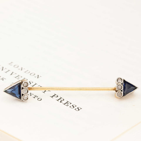 .87ctw Edwardian Diamond & (Syn) Sapphire Jabot