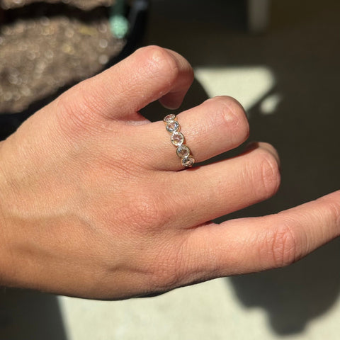 .88ctw Rose Cut Diamond Bezel 5-Stone Band