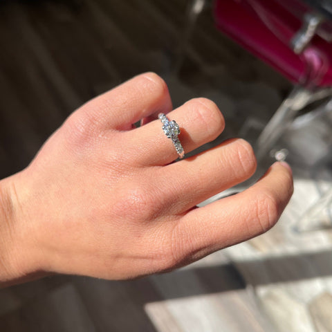 .90ctw Transitional Cut Diamond Ring, GIA H