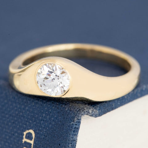 .93ct Old European Cut Diamond Wedding Set, GIA J VS1