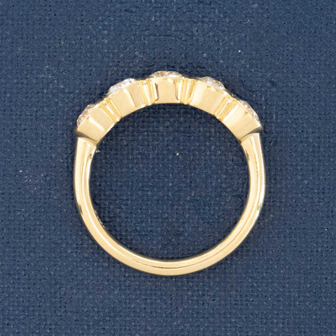 .93ctw Old European Cut Diamond Bezel 5-Stone Band
