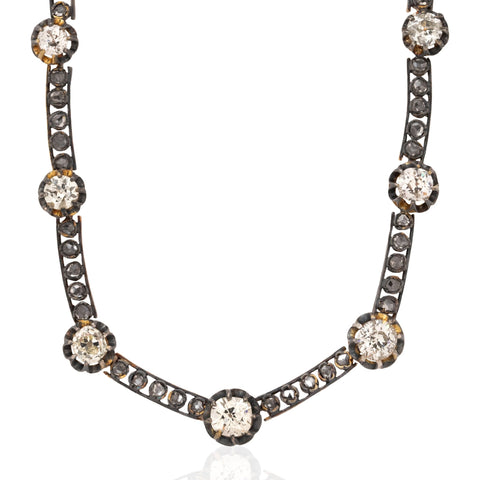 9.68ctw Victorian Old European Cut Diamond Necklace