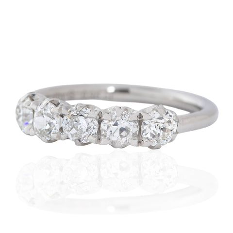 .96ctw Petite Old European Cut Diamond 5-Stone Band