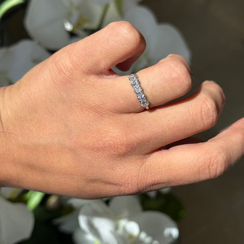 .96ctw Petite Old European Cut Diamond 5-Stone Band