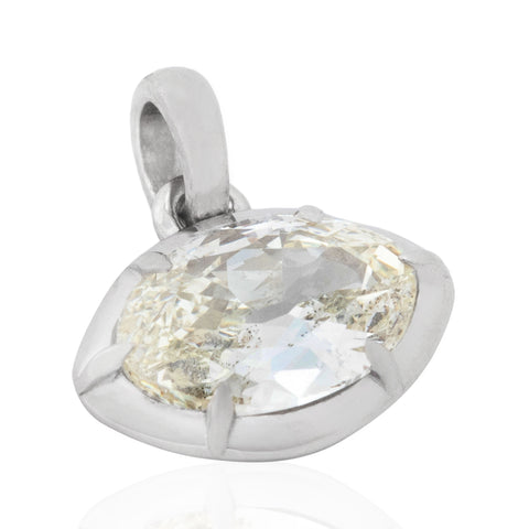 .97ct Moval Cut Diamond Collet Charm