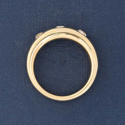 .75ctw Old European Cut Diamond 3-Stone Band