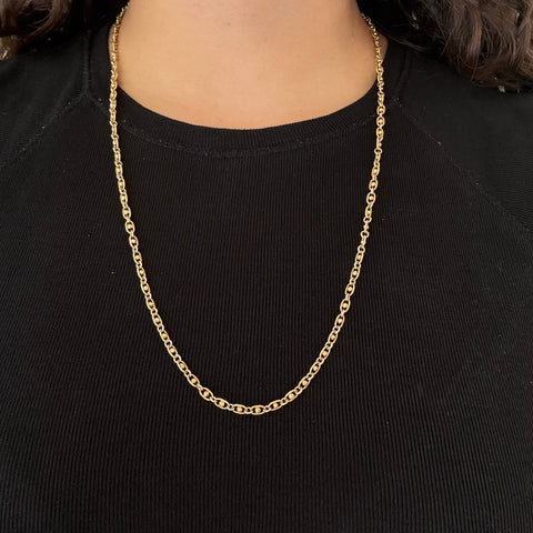 Vintage Fancy Link Chain Necklace, 24"