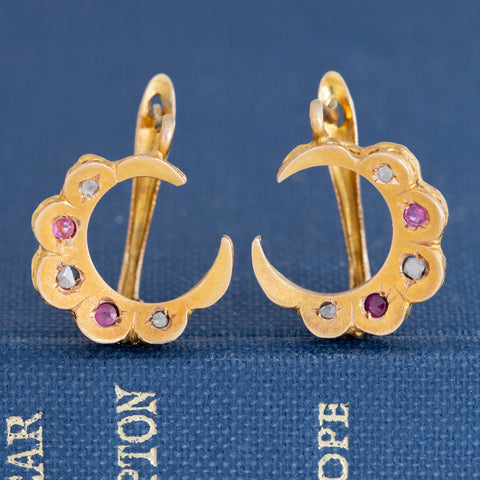 Antique Crescent Moon Earrings