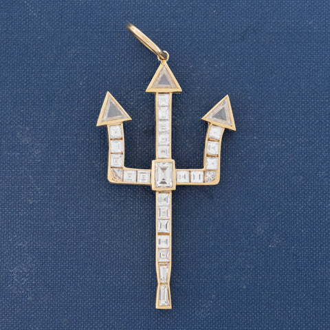4.92ctw Vintage Diamond Trident Pendant