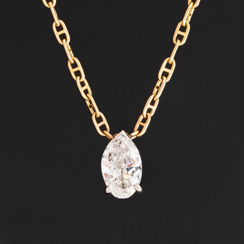 .38ct Pear Cut Diamond Drop Pendant