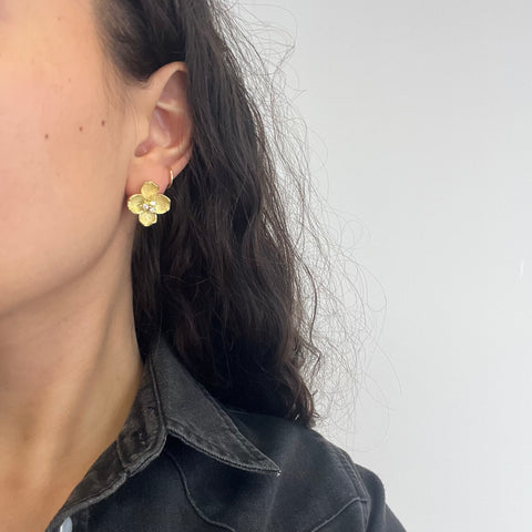 Vintage Dogwood Diamond Earrings by Tiffany and Co