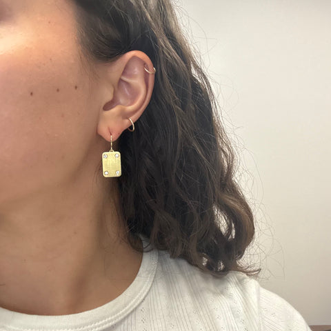 Vintage Diamond Domino Drop Earrings