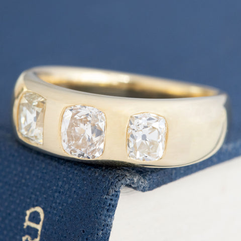 1.77ctw Cushion Cut Diamond 3-Stone Ring