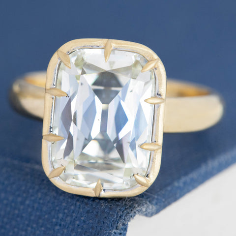 5.02ct Elongated Cushion Cut Diamond Collet Solitaire, GIA M SI1