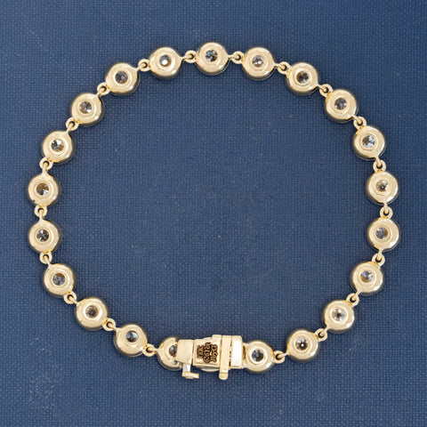 6.61ctw Old European Cut Diamond Collet Tennis Bracelet