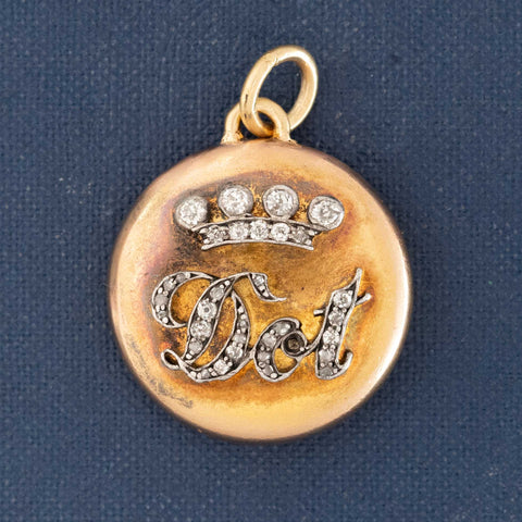 Antique Diamond "DOT" Crown Charm/Pendant